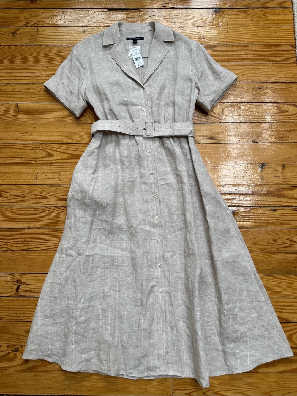 Brooks Brothers Womens Beige Linen S Dress POCKETS NWT